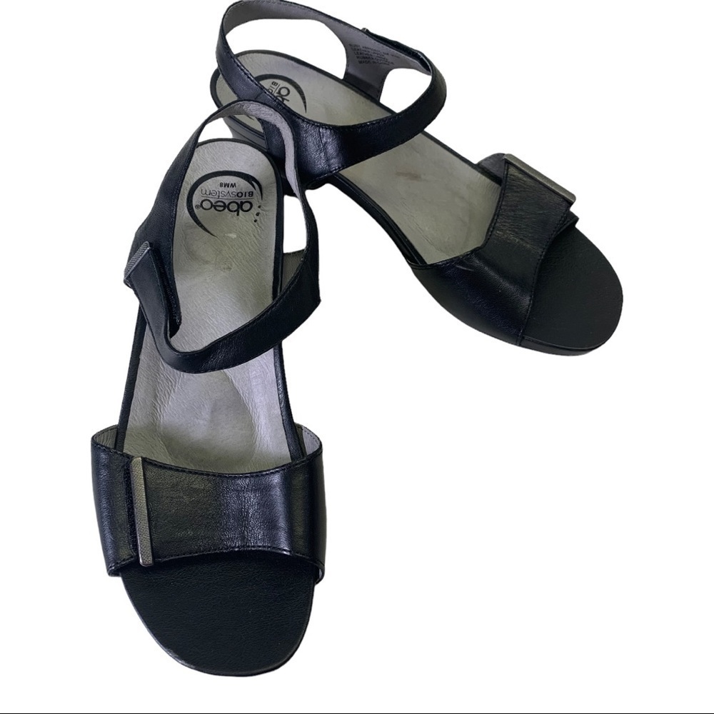 Black Leather Women Sandals